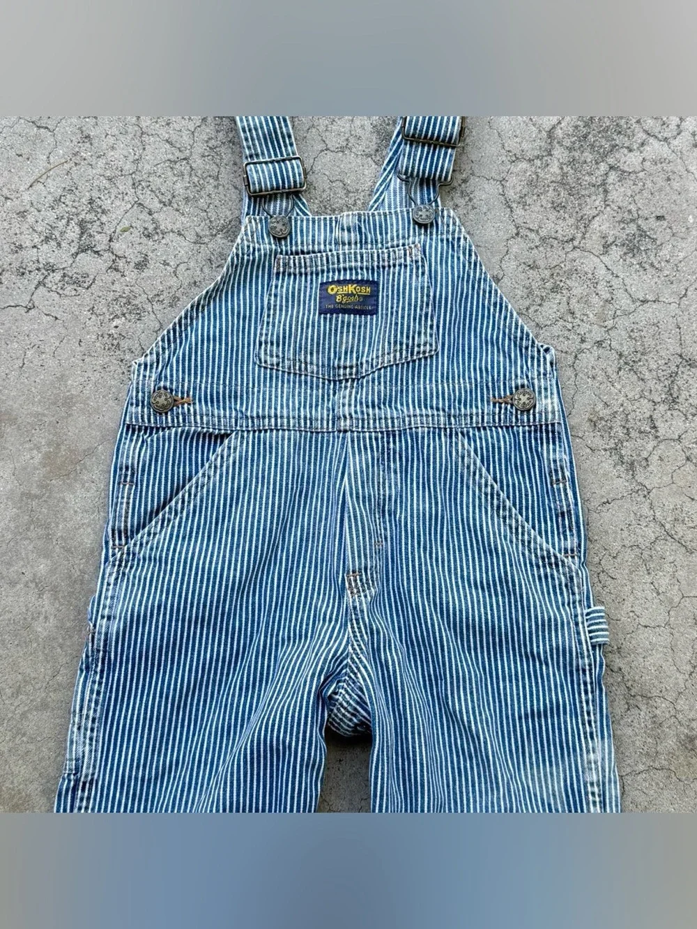 Vintage 70’s 80’s Osh Kosh B’Gosh Vestbak Overalls Hickory Light Blue Sz 2T